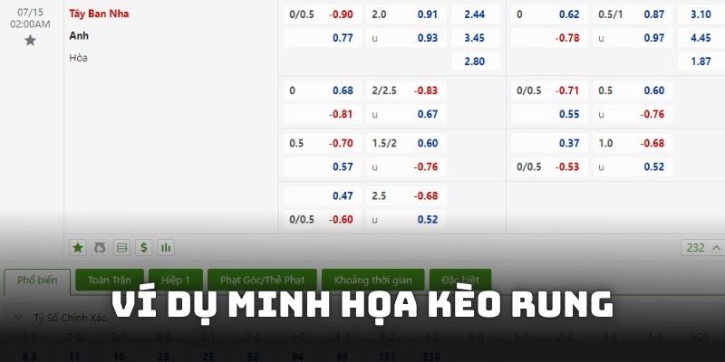 Minh họa để bạn hiểu rõ hơn về kèo rung là gì